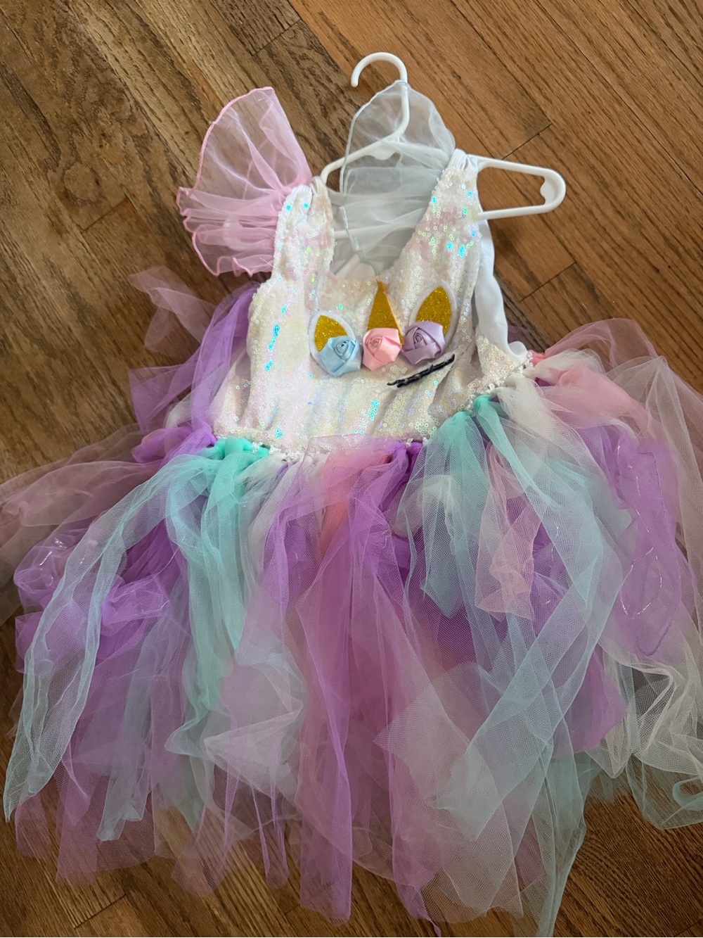 Lights up! Girls Pastel Unicorn Tutu Dress Costume with Sequin Bodice